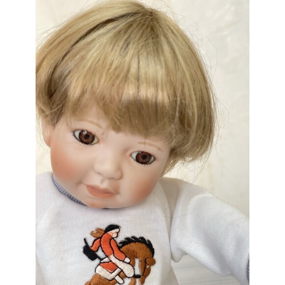 Danbury Mint Cowboy Billy Boy Doll 10" Porcelain & Cloth by Linda Steele 1991 - Picture 2 of 8